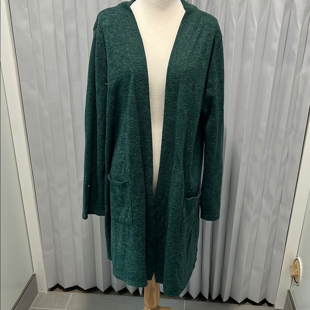 Zenana Outfitters Teal Open Front Cardigan